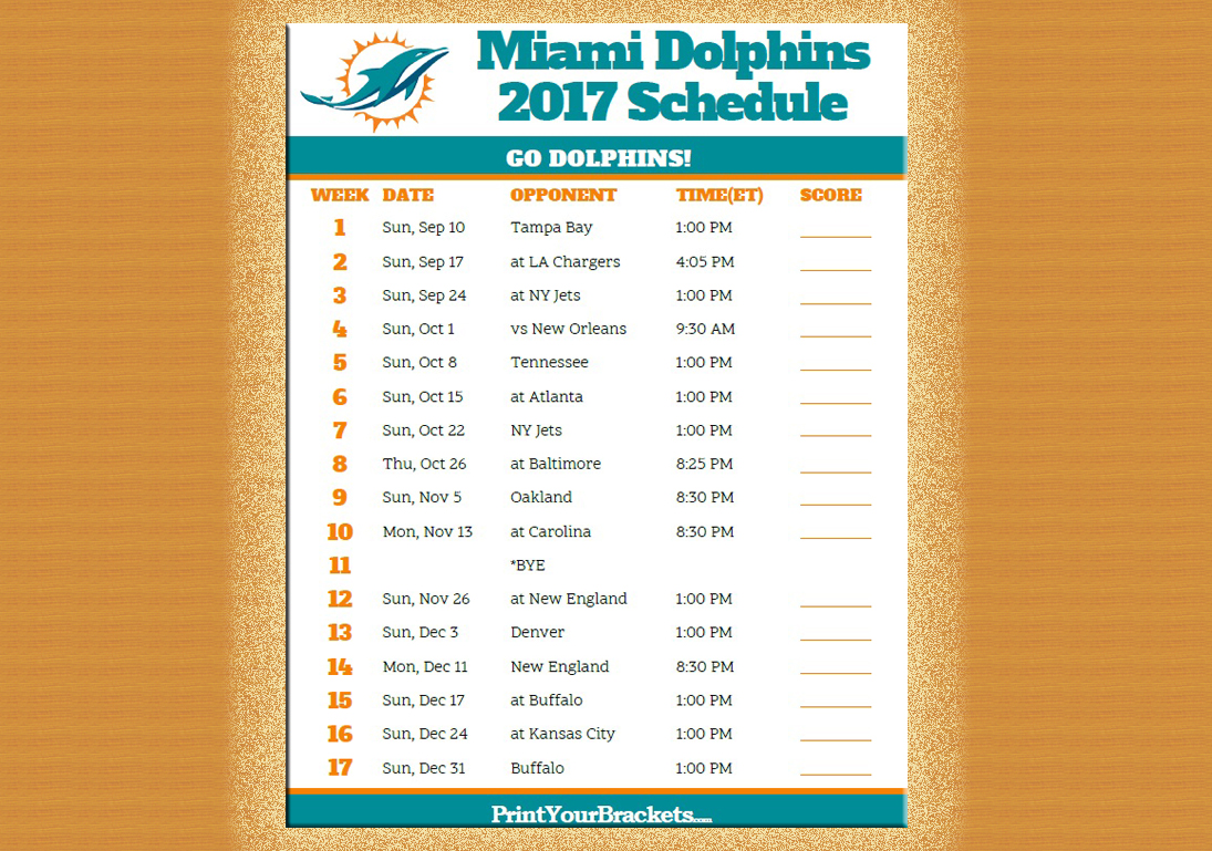 Miami Dolphins Schedule 2024 Printable Aggi Lolita